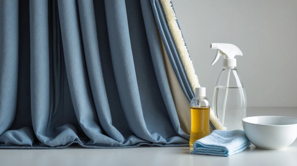 Clean Curtains with Blackout Lining Without Damage
